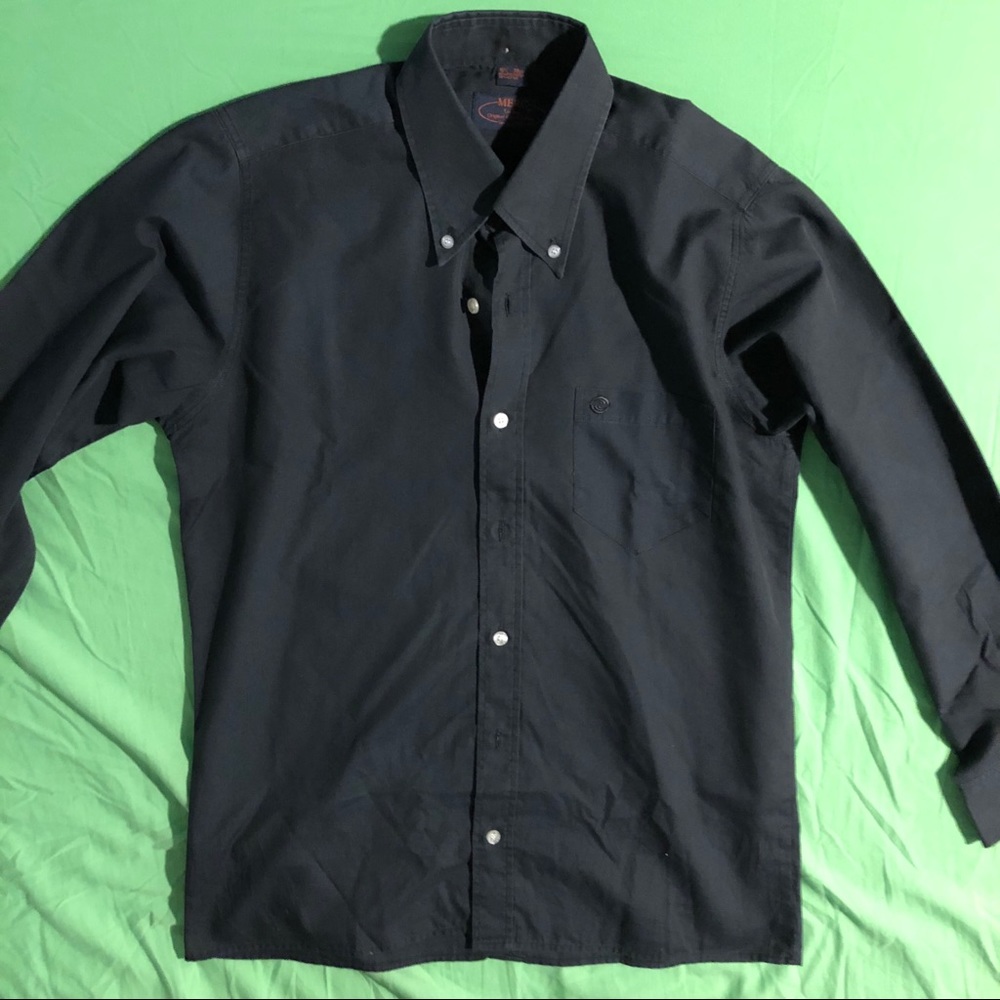 MERC UK BLACK LONG SLEEVE BUTTON DOWN